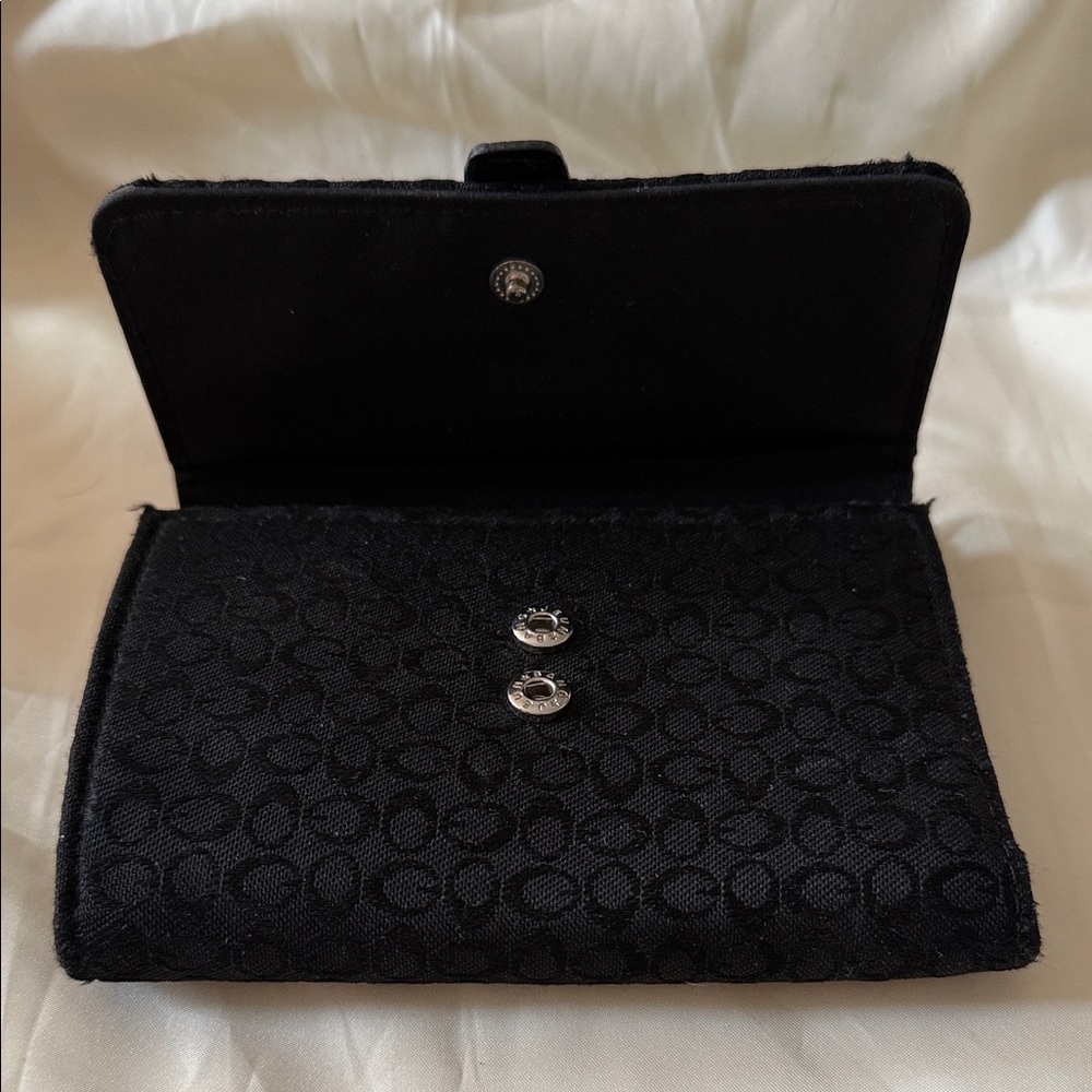 Source Unknown Black Patterned Wallet With Silver… - image 6